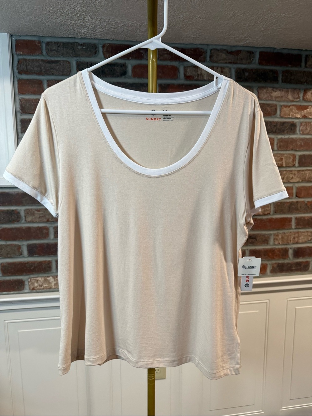 Sundry Ringer Scoop Neck T-Shirt - Picture 2 of 5